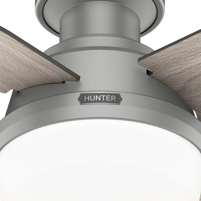 44 inch Dempsey Matte Silver Low Profile Ceiling Fan with LED Light Kit and Handheld Remote