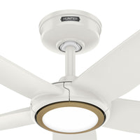 52 inch Zentech Wi-Fi ENERGY STAR® Fresh White Damp Rated Ceiling Fan with LED Light Kit and Handheld Remote
