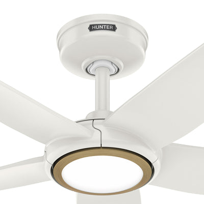 52 inch Zentech Wi-Fi ENERGY STAR® Fresh White Damp Rated Ceiling Fan with LED Light Kit and Handheld Remote