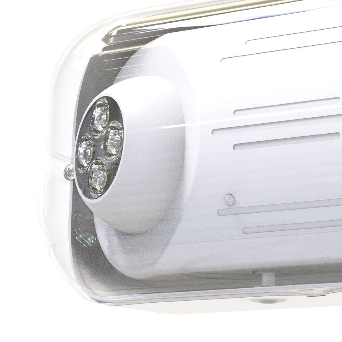12-inch White Outdoor Emergency Light with 5W Output and 120-277V Input