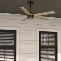 52 inch Burton Noble Bronze Damp Rated Ceiling Fan and Wall Control