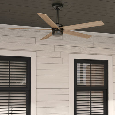 52 inch Burton Noble Bronze Damp Rated Ceiling Fan and Wall Control
