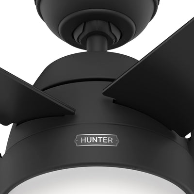 52 inch Anslee Matte Black Ceiling Fan with LED Light Kit and Pull Chain
