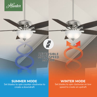 52 inch Newsome Brushed Nickel Ceiling Fan with LED Light Kit