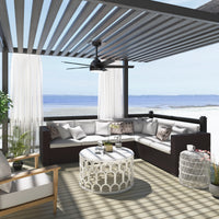52 inch Skyflow Matte Black WeatherMax Indoor / Outdoor Ceiling Fan with LED Light Kit and Wall Control