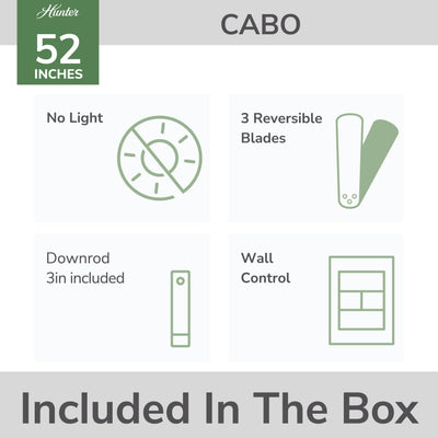 52 inch Cabo Frio Fresh White Damp Rated Ceiling Fan and Wall Control