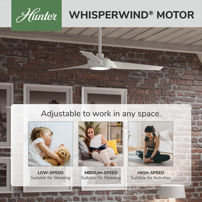 44 inch Zentech Wi-Fi ENERGY STAR® Fresh White Damp Rated Ceiling Fan with LED Light Kit and Handheld Remote