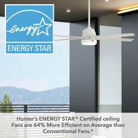 60 inch Skysail ENERGY STAR® Fresh White WeatherMax Indoor / Outdoor Ceiling Fan with LED Light Kit and Wall Control