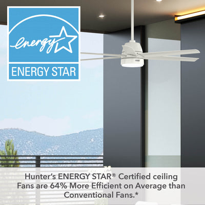 60 inch Skysail ENERGY STAR® Fresh White WeatherMax Indoor / Outdoor Ceiling Fan with LED Light Kit and Wall Control
