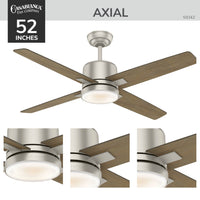 Casablanca 52 inch Axial Painted Pewter Ceiling Fan with LED Light Kit and Wall Control