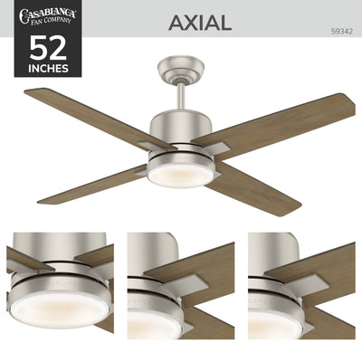 Casablanca 52 inch Axial Painted Pewter Ceiling Fan with LED Light Kit and Wall Control