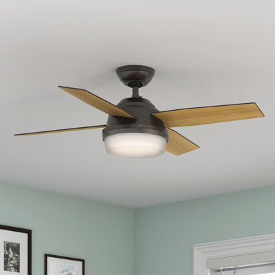 44 inch Dempsey Noble Bronze Ceiling Fan with LED Light Kit and Handheld Remote