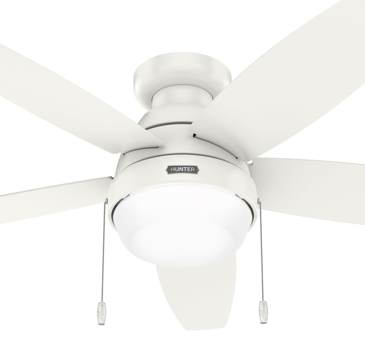 52 inch Lilliana Fresh White Low Profile Ceiling Fan with LED Light Kit and Pull Chain