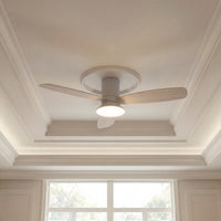 52 Inch 1 Light LED Indoor Outdoor White Ceiling Fan with Remote