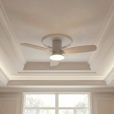 52 Inch 1 Light LED Indoor Outdoor White Ceiling Fan with Remote