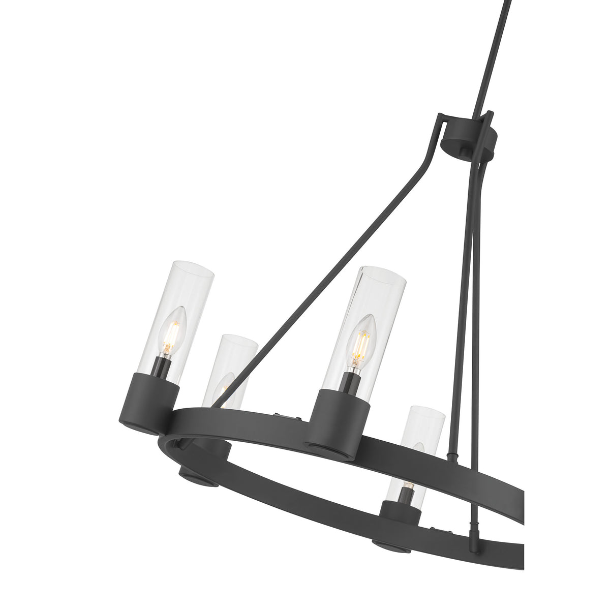 24.25'' Evandrel Matte Black 6 Light Chandelier