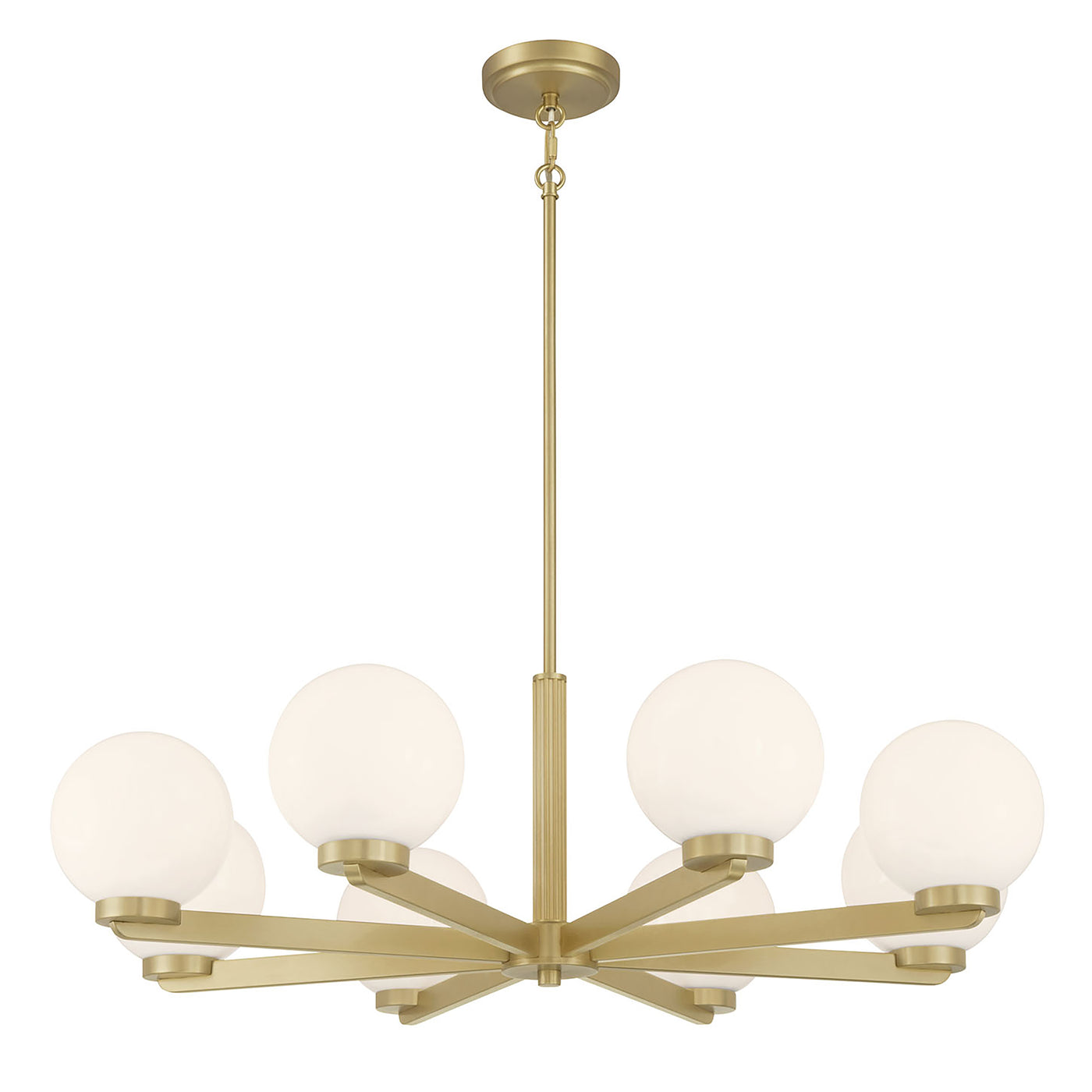 10.5'' Ardeva Vintage Brass 8 Light Chandelier