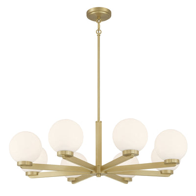 10.5'' Ardeva Vintage Brass 8 Light Chandelier
