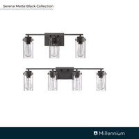 21.5'' Serena Matte Black 3 Light Bath Vanity
