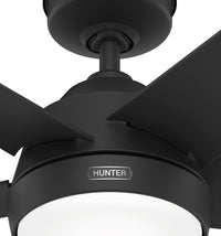 52 inch Skyflow Matte Black WeatherMax Indoor / Outdoor Ceiling Fan with LED Light Kit and Wall Control