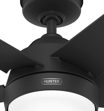 52 inch Skyflow Matte Black WeatherMax Indoor / Outdoor Ceiling Fan with LED Light Kit and Wall Control