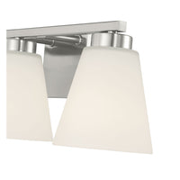 22-inch Strayhan Brushed Nickel 3-Light White Frosted Glass Bathroom Vanity Light