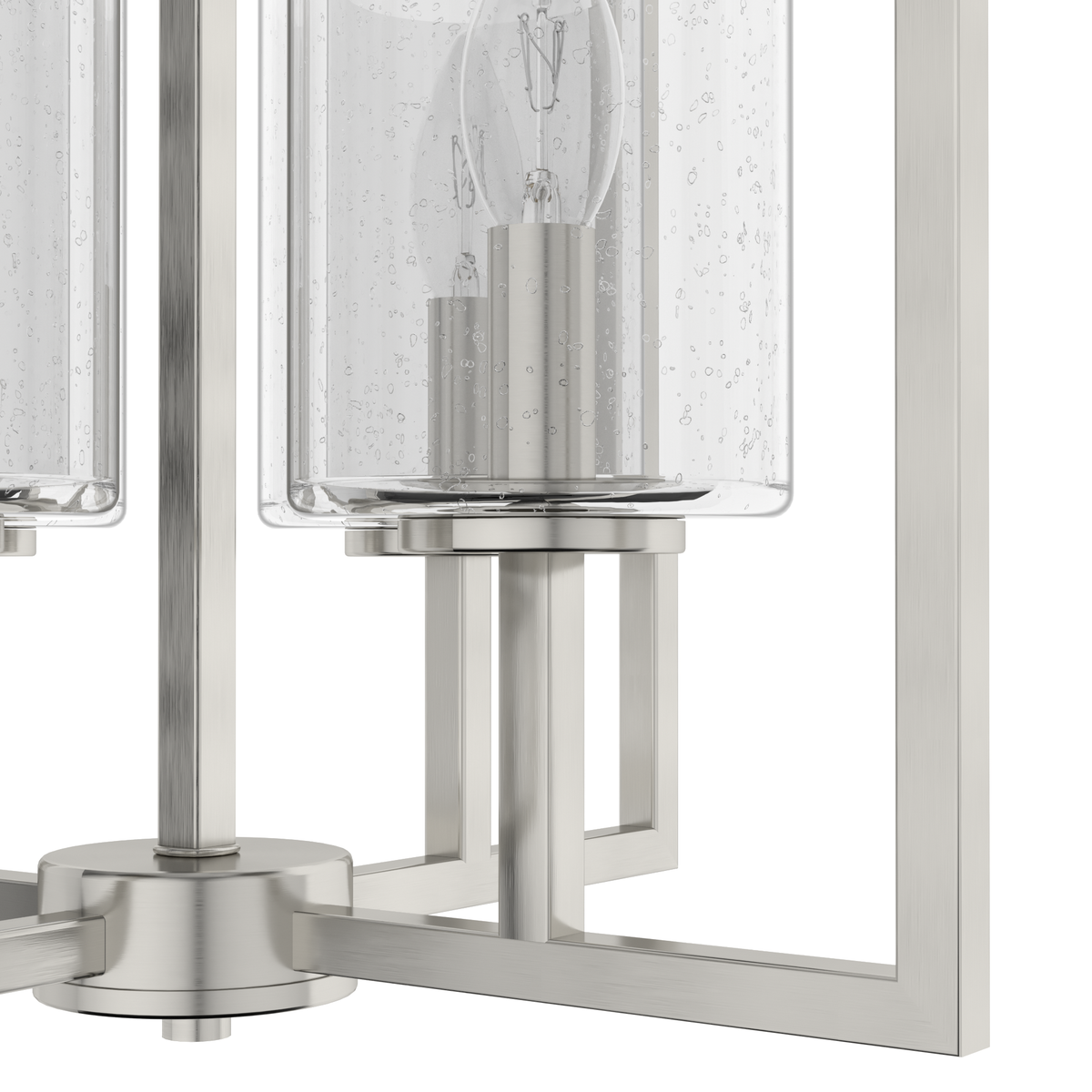 Kerrison 15-inch 4-light Brushed Nickel Lantern Pendant with Seeded Glass