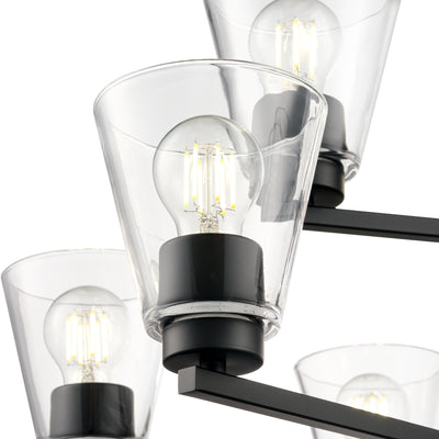 28.5-inch Strayhan Matte Black 9-Light Clear Glass Chandelier