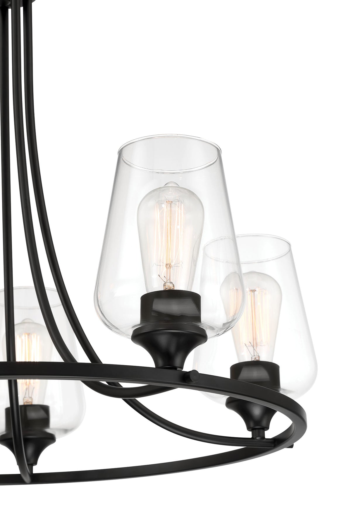 25'' Ashford Matte Black 5 Light Chandelier