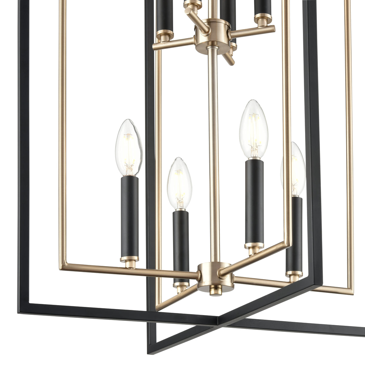 31.75'' Noelle Matte Black/Modern Gold 8 Light Pendant