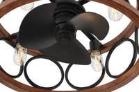 22 inch Haven Fandelier Matte Black Ceiling Fan with Light Kit and Handheld Remote