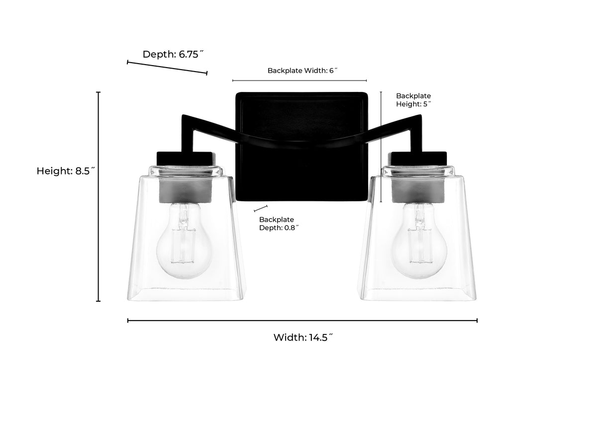 14'' Avenna Brushed Nickel 2 Light Bath Vanity
