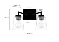 14'' Avenna Polished Nickel 2 Light Bath Vanity
