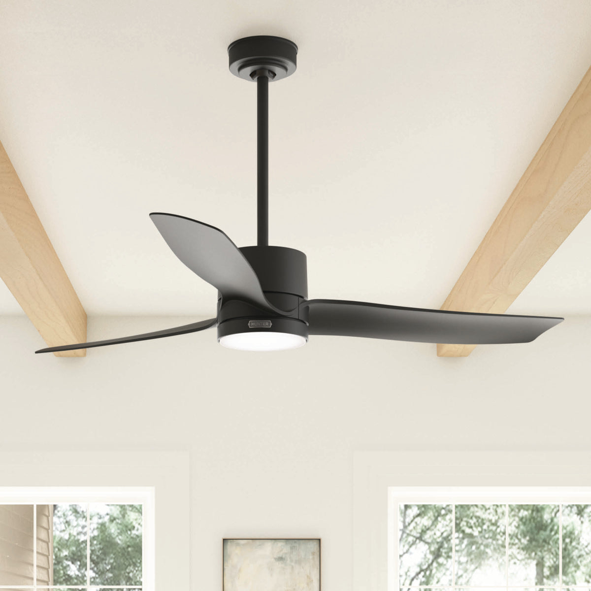 60 inch Bolsa Matte Black Ceiling Fan with LED Light Kit and Handheld Remote