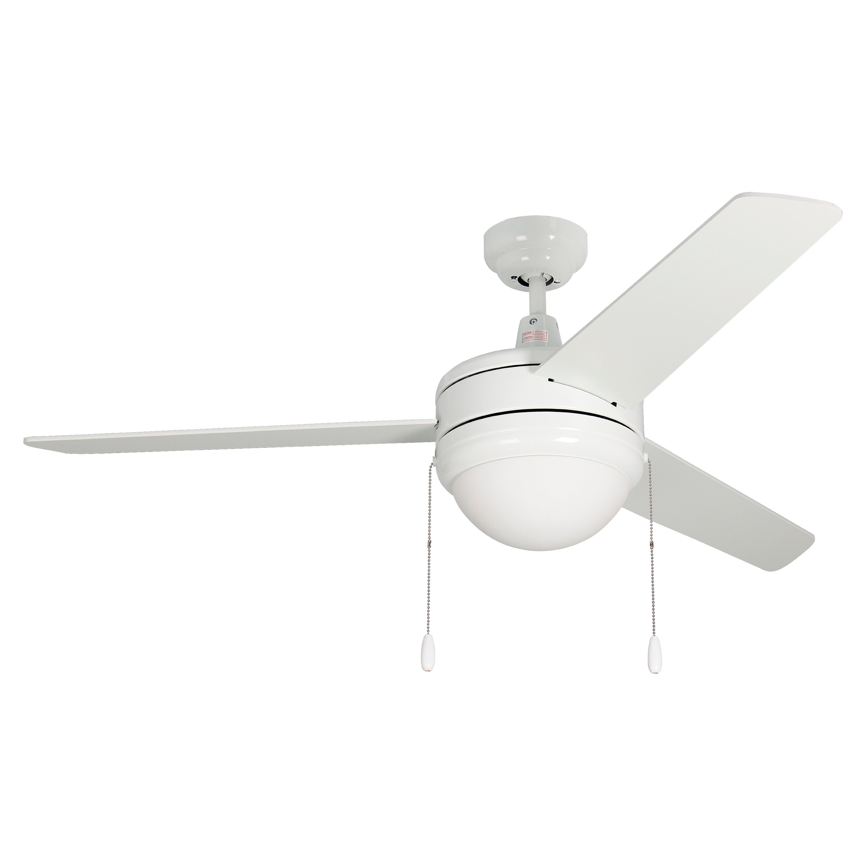 52 Inch Contempo IV AC White Indoor Ceiling Fan 3-Blade Reversible