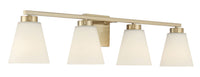 31-inch Strayhan Modern Gold 4-Light White Frosted Glass Bathroom Vanity Light