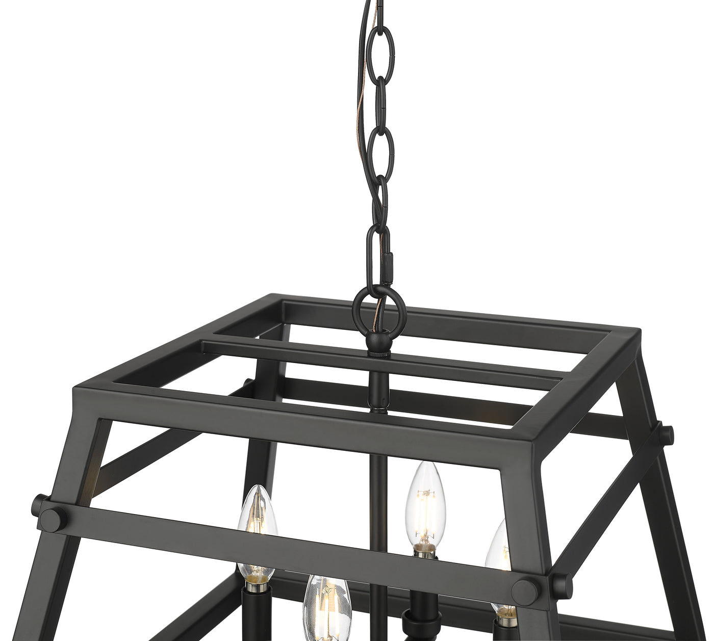 13'' Tellsa Matte Black 4 Light Pendant