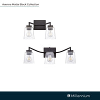 23.5'' Avenna Matte Black 3 Light Bath Vanity