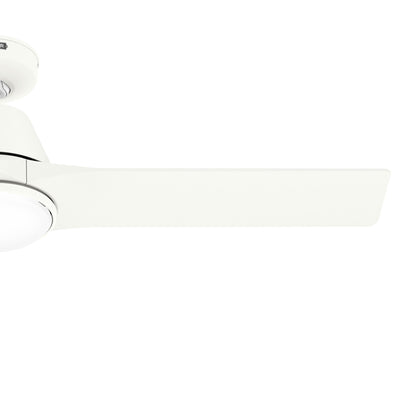 52 inch Aeronaut Wi-Fi ENERGY STAR® Matte White Damp Rated Ceiling Fan with LED Light Kit and Handheld Remote