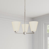 14.75'' Strayhan Brushed Nickel 3 Light Chandelier