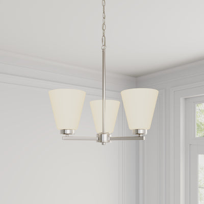 14.75'' Strayhan Brushed Nickel 3 Light Chandelier