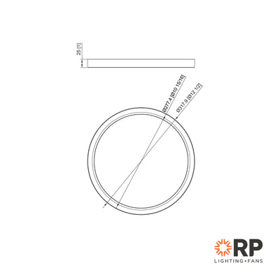 12-inch Matte Black Flush Mount Light