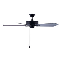 52 Inch Coltstaff AC Matte Black Indoor Ceiling Fan 5-Blade Reversible