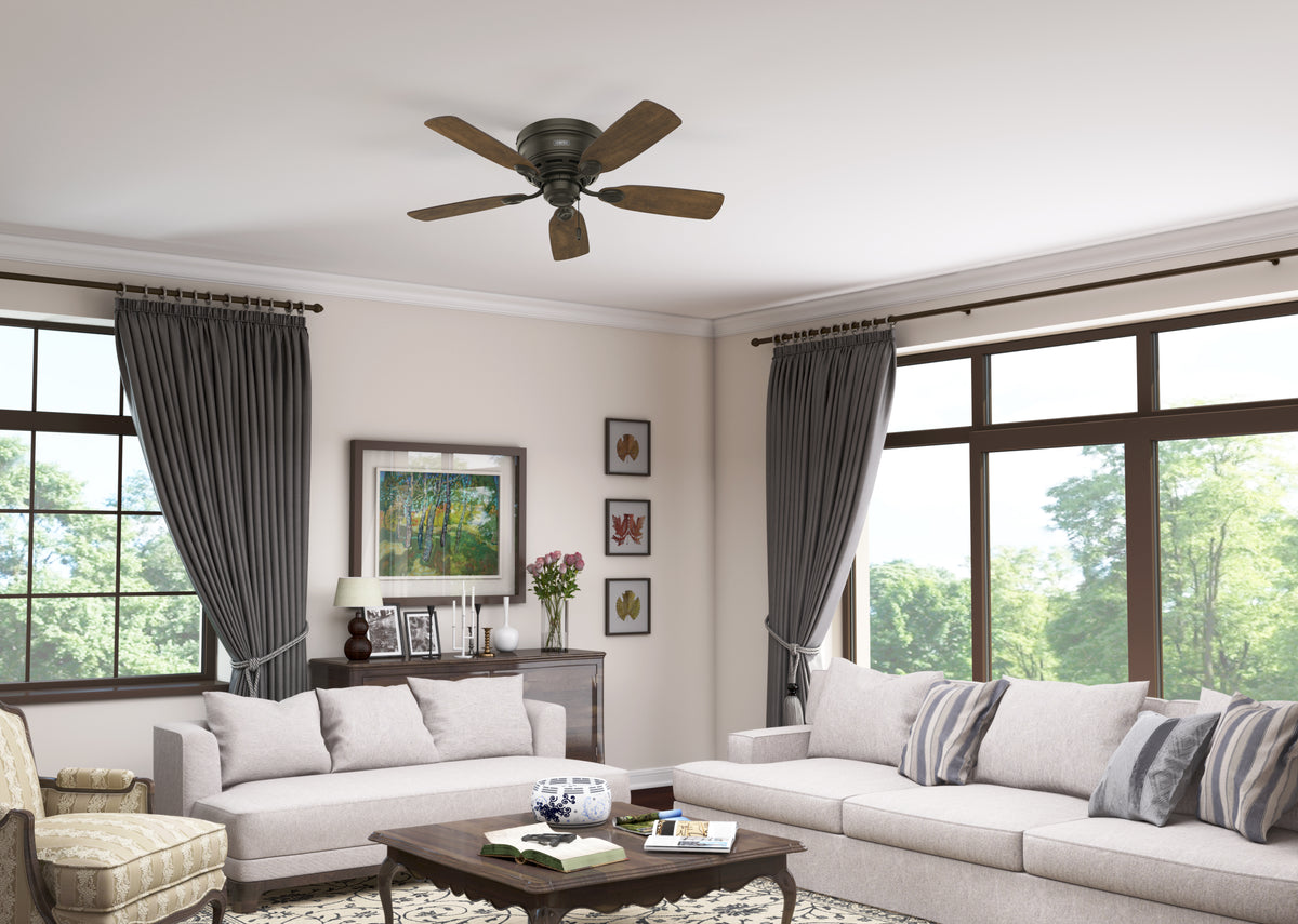 42 inch Low Profile New Bronze Low Profile Ceiling Fan and Pull Chain