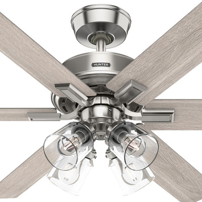 52 inch Fonthill ENERGY STAR® HunterExpress Brushed Nickel Ceiling Fan with LED Light Kit and Handheld Remote