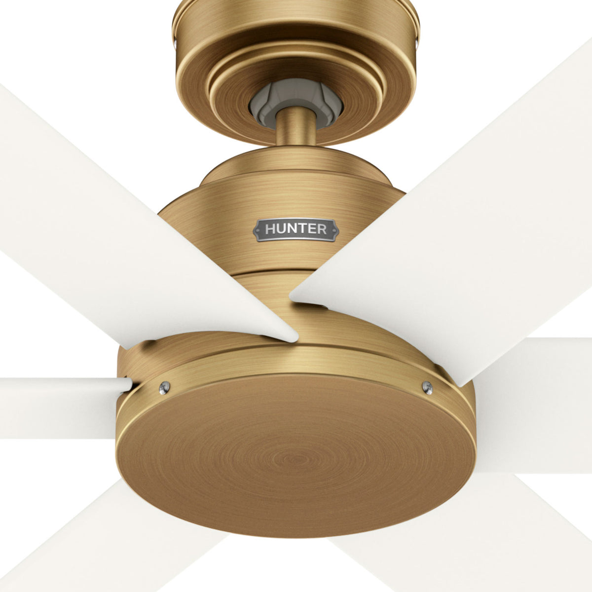 52 inch Kennicott Luxe Gold Damp Rated Ceiling Fan and Wall Control
