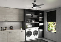 44 inch Bardot Matte Black Ceiling Fan with LED Light Kit and Pull Chain