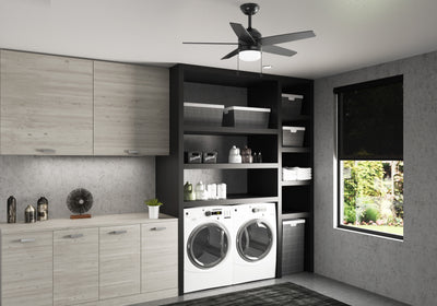 44 inch Bardot Matte Black Ceiling Fan with LED Light Kit and Pull Chain