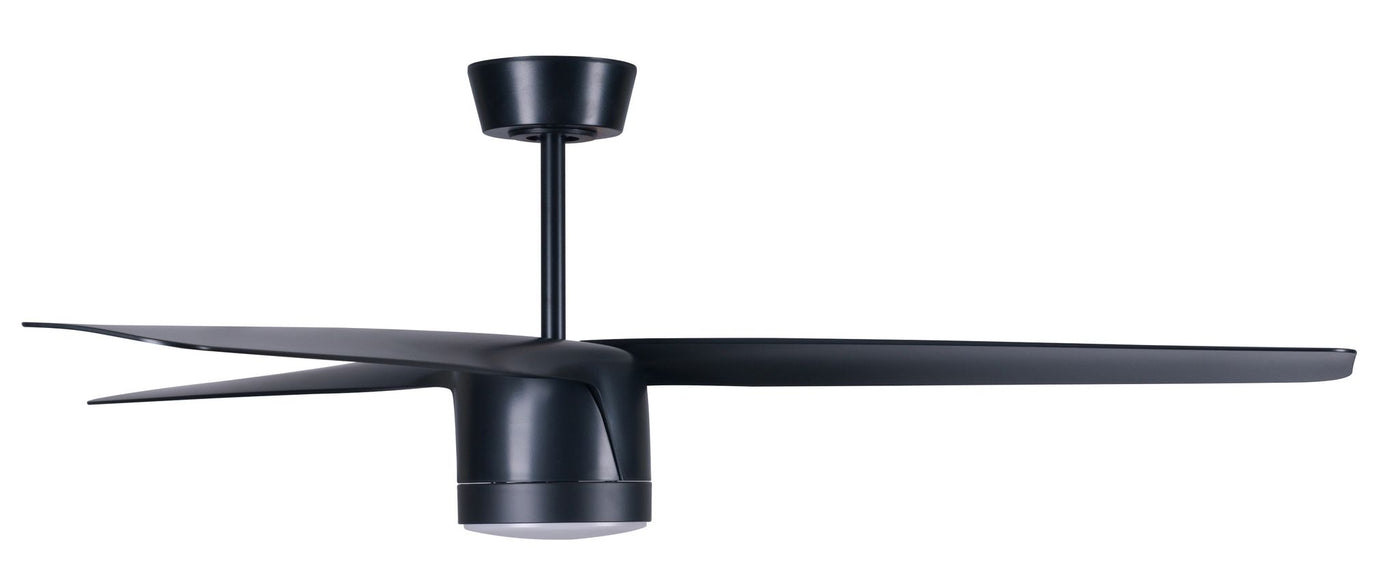 56 Inch 1 Light LED Indoor Outdoor Black Fan with Remote