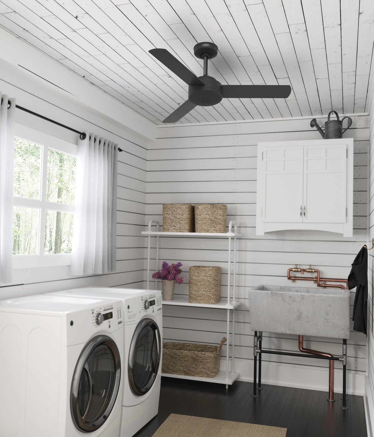 44 inch Presto Matte Black Ceiling Fan and Wall Control
